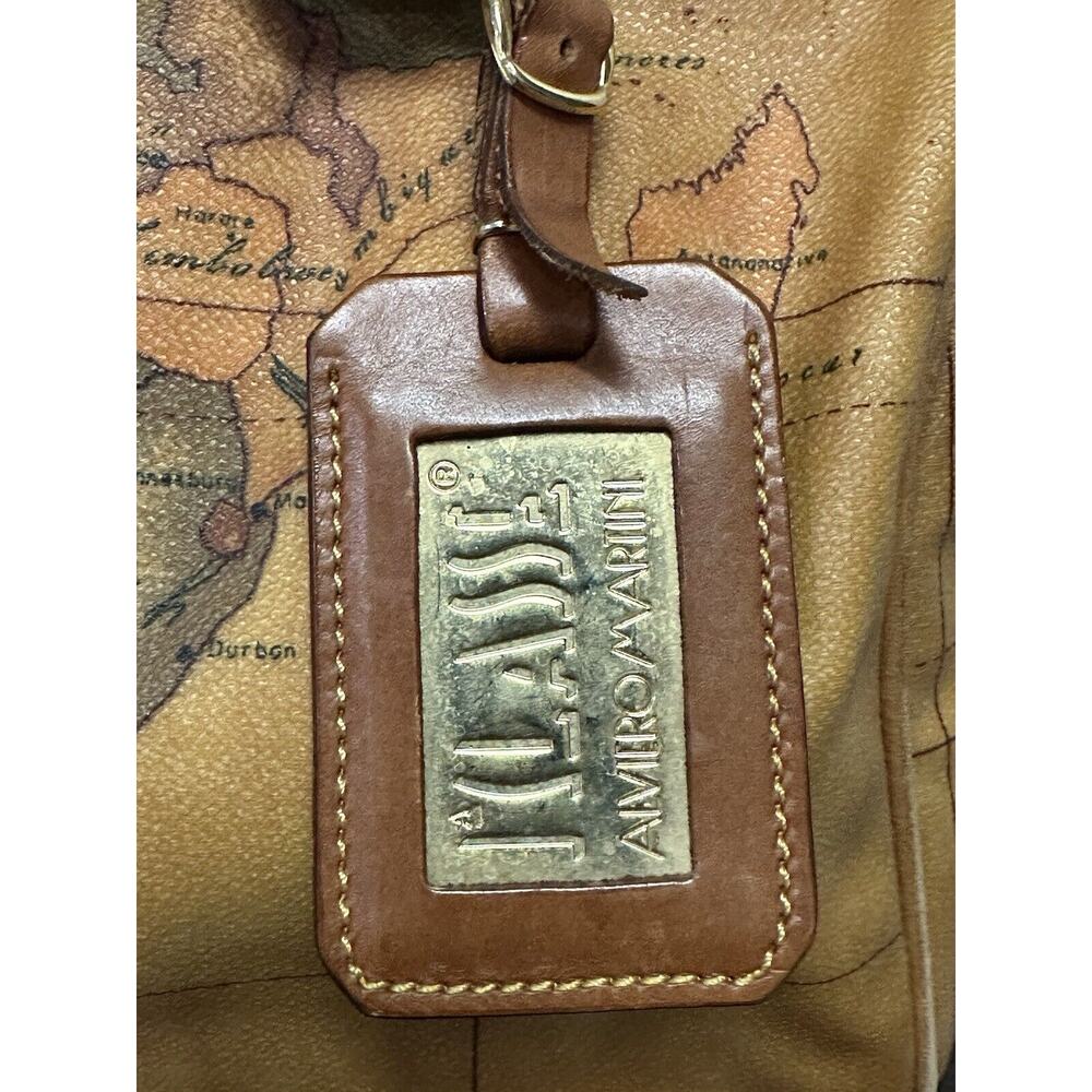 ALVIERO MARTINI CLASSE WORLD MAP BROWN BOSTON BAG - Picture 11 of 14